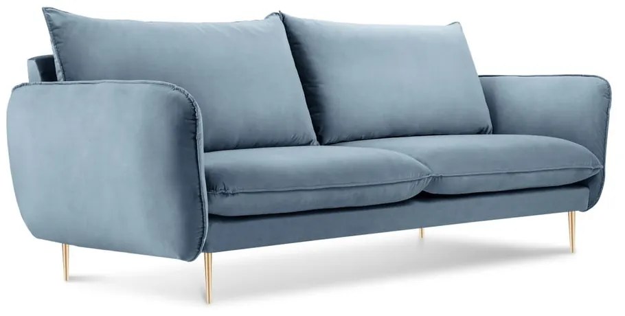 Bladoniebieska aksamitna sofa Cosmopolitan Design Florence, 160 cm