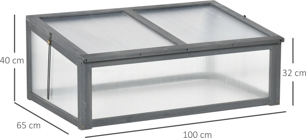 Outsunny Mini-szklarnia, mała szklarnia ogrodowa z płytami PC, Dobra przepuszczalność światła, 100D x 65S x 40W cm