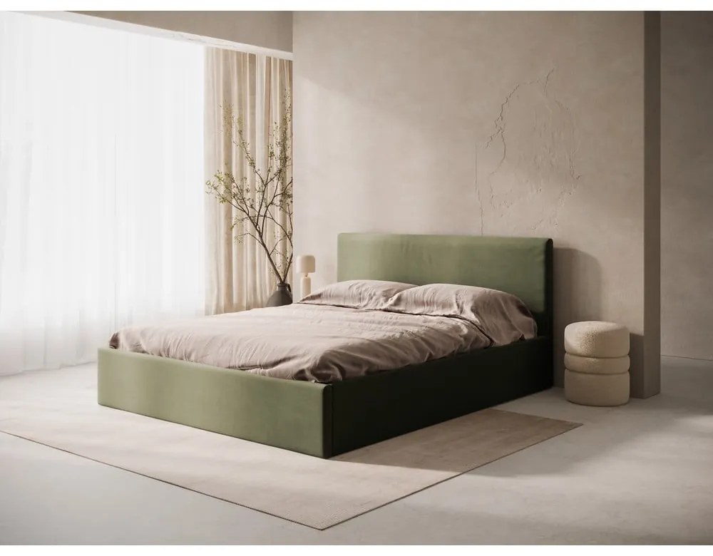 Zielony tapicerowany zagłówek 210,5x100 cm Remo – Micadoni