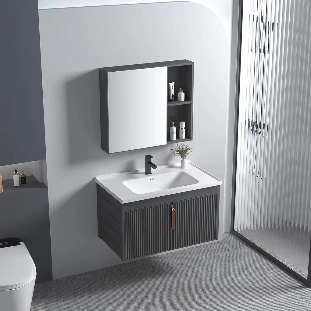 Zestaw mebli łazienkowych z Umywalką Astor 60cm Szary