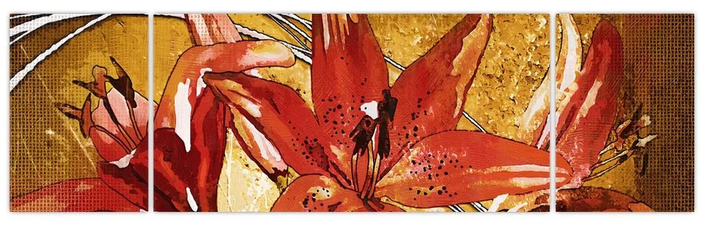 Obraz kwiatów lilii (170x50 cm)