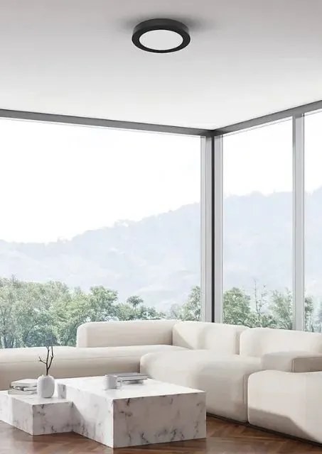 Mały czarny plafon ledowy C3-R27