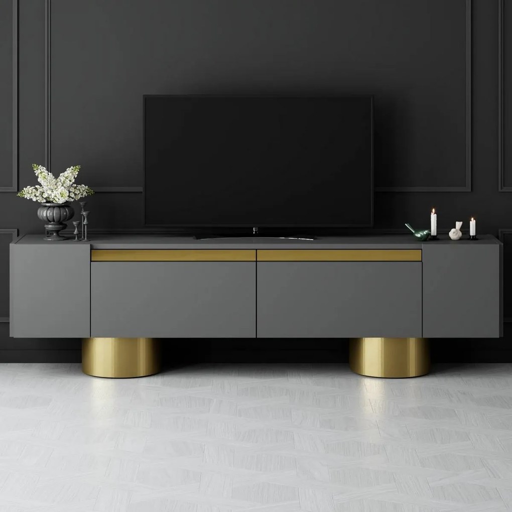 Stolik pod telewizor Bohem Anthracite and Gold