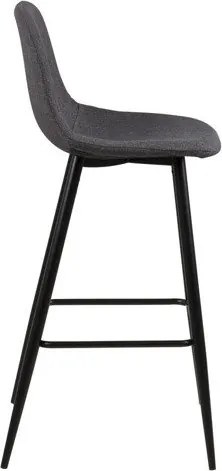 Tapicerowany stołek barowy na metalowych nogach Wilma dark grey