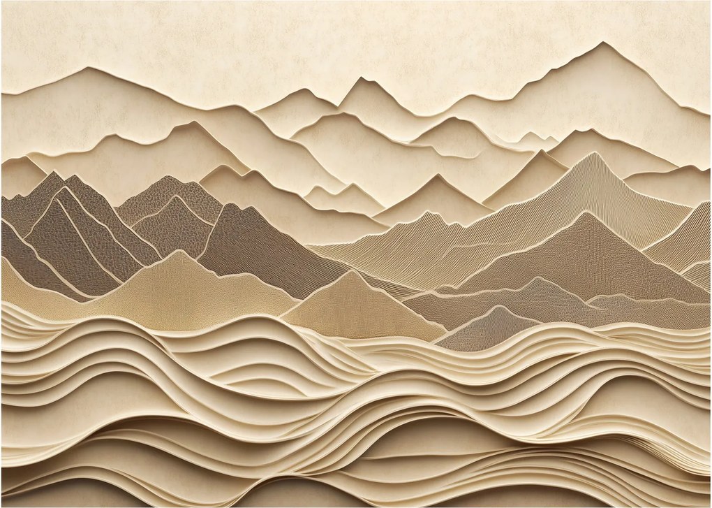 Obraz - 3D linie gór (70x50 cm)
