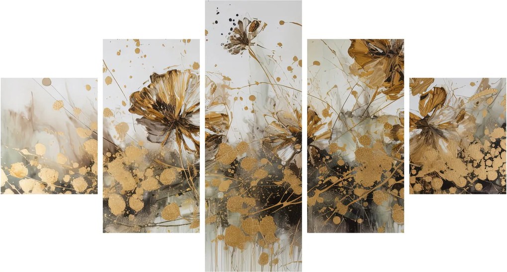 Obraz - Abstrakcyjny kwiatowy obraz (125x70 cm)