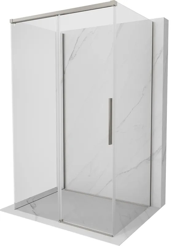 Mexen Rox-3S kabina prysznicowa 3-ścienna rozsuwana 160 x 75 cm, transparent, nikiel szczotkowany - 8C2-160-075-97-00-3S
