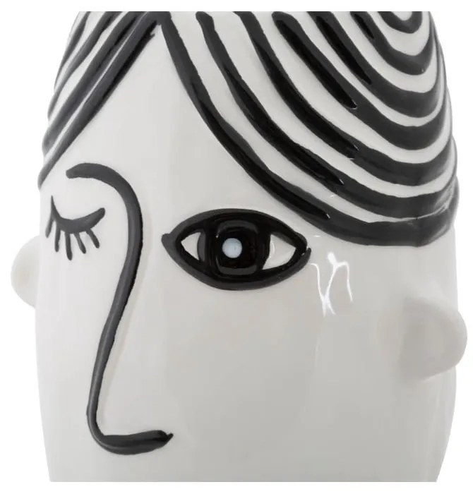 Czarno-biały porcelanowy wazon Mauro Ferretti Face