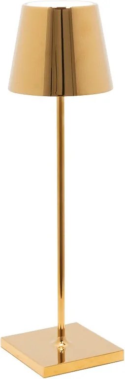 Lampa stołowa LED Poldina Pro Glossy Gold, ładowalna i ściemnialna, z czasem pracy na baterii do 12 godzin.