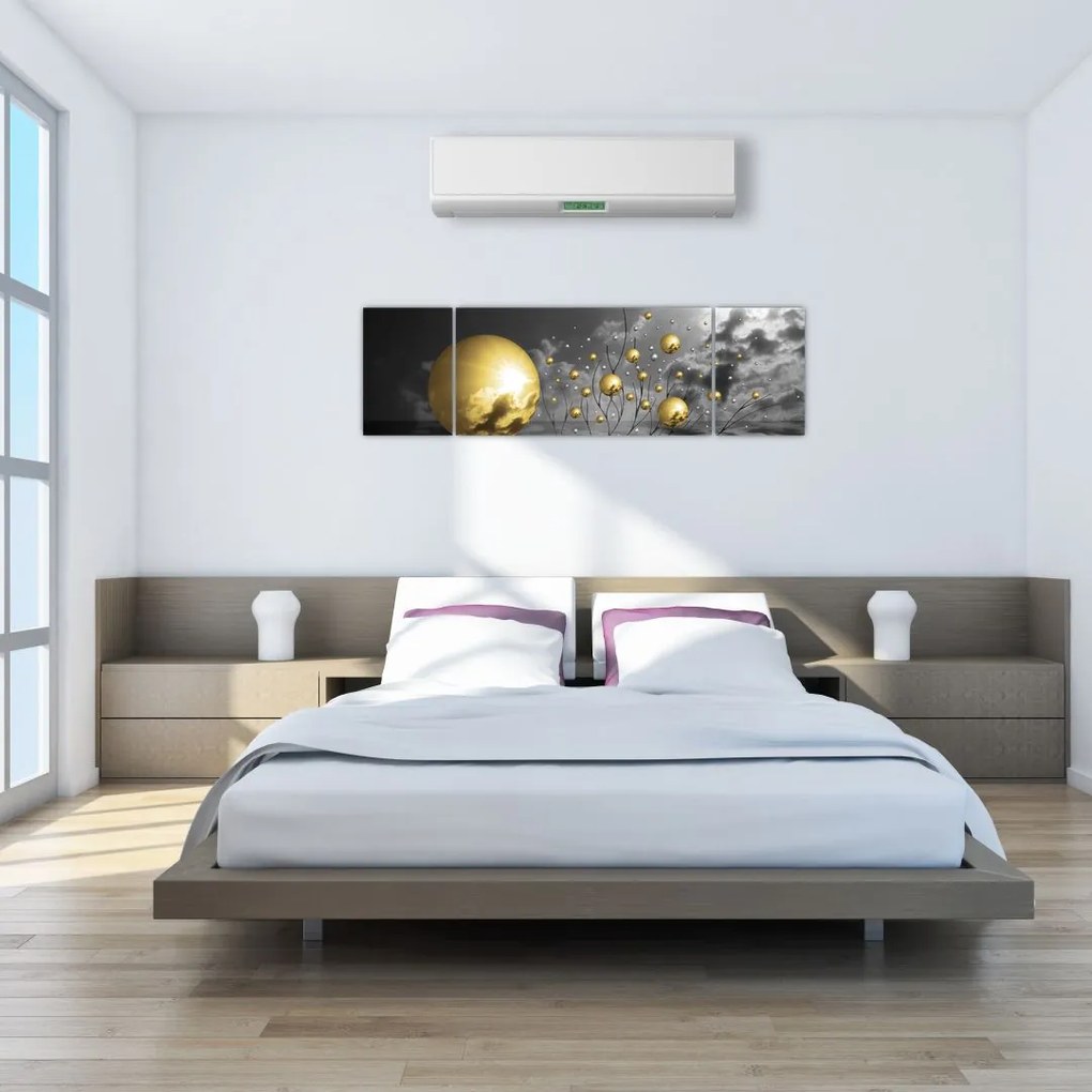 Obraz kul w kolorze ochry (170x50 cm)