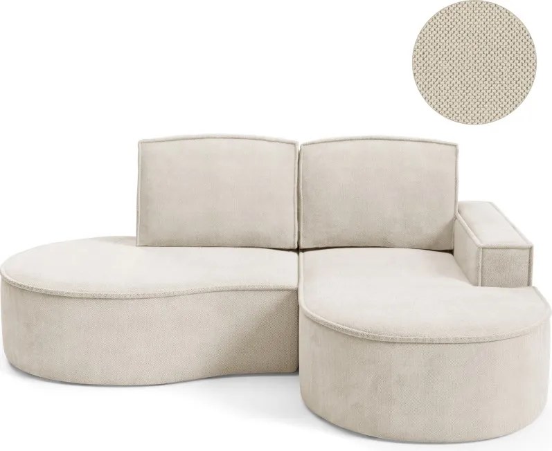 Narożnik MOLLY Prawostronny bez funkcji spania, wolnostojący tkanina CURIO 09 Beżowy