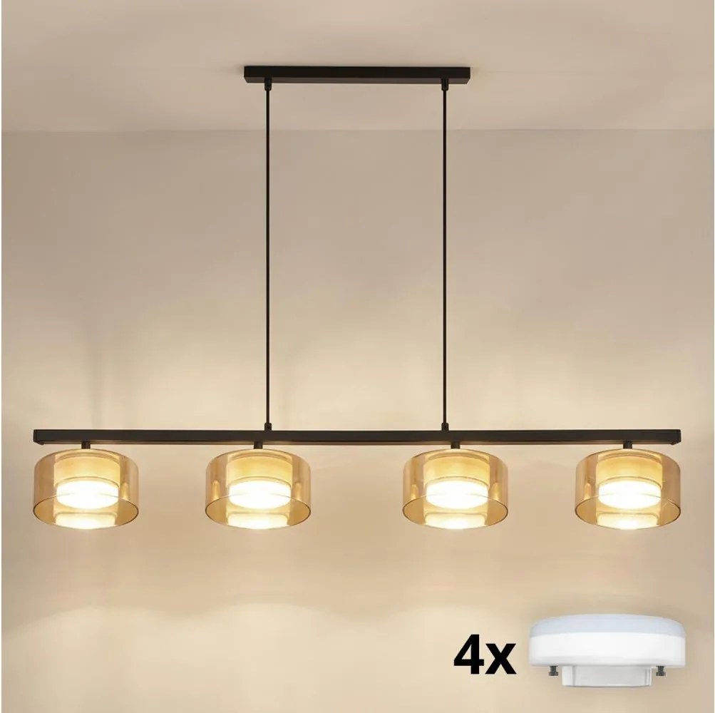 Brilagi - LED Żyrandol na linkach AURA LUX 4xGX53/30W/230V czarny/złoty
