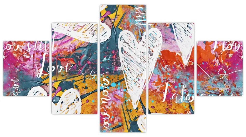 Obraz - Serce na abstrakcyjnym tle (125x70 cm)