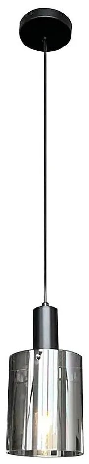 Żyrandol na lince ARCADIA 1xE27/60W/230V śr. 13 cm czarny/dymny