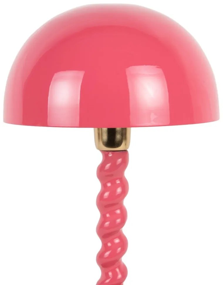 Różowa lampa stołowa z metalowym kloszem (wysokość 39 cm) Prisa – Leitmotiv