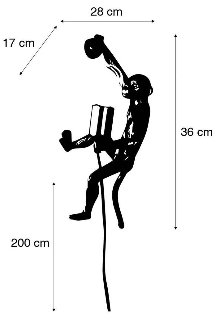 Złota ścienna lampa małpa - Animal Monkey klasyczny/Antyczny Oswietlenie wewnetrzne