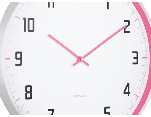 Zegar ścienny Karlsson 5969BP design różowy, średnica 40 cm