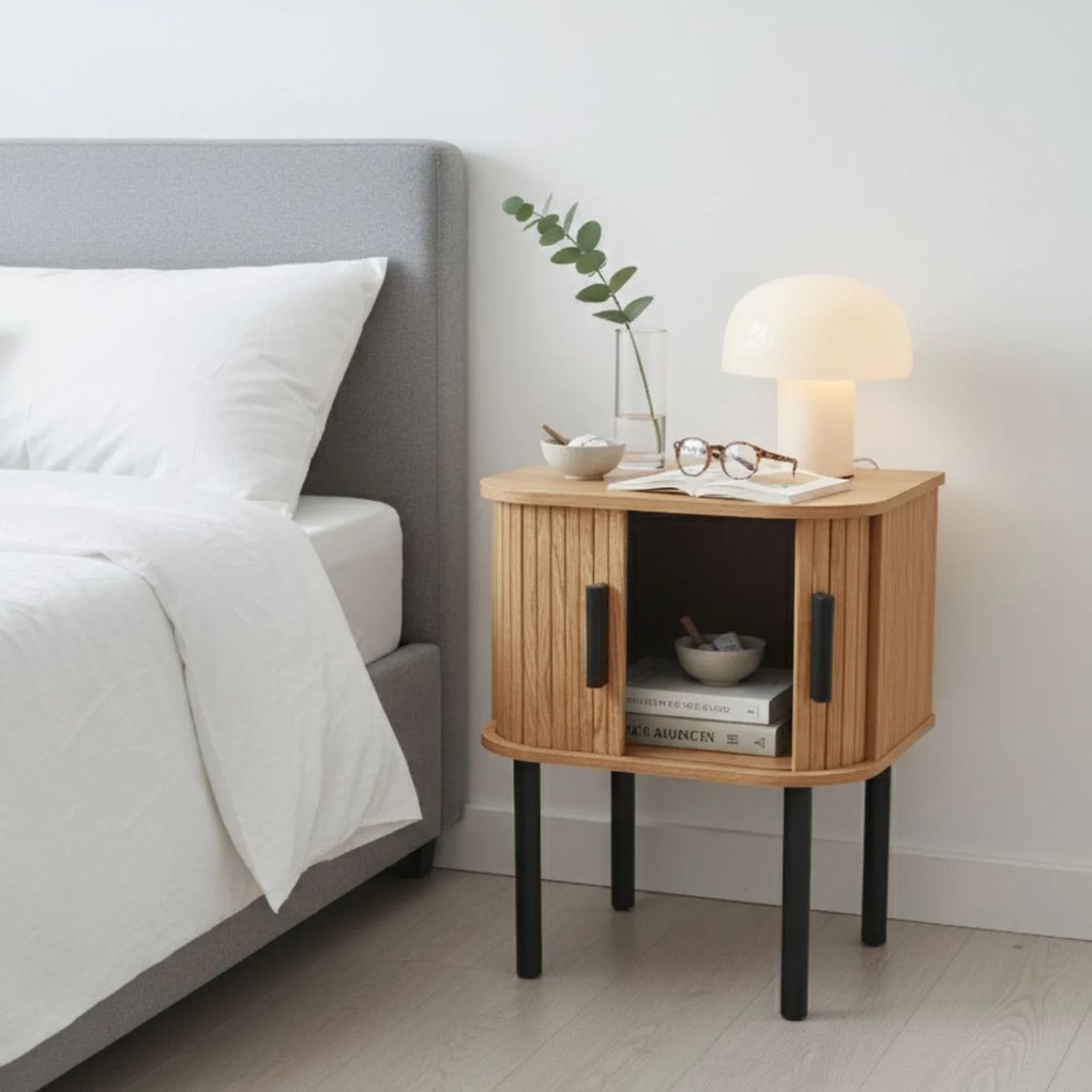 Szafka nocna ryflowana SCAVA, 40 x 40 x 53 cm