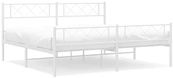 Białe nowoczesne metalowe łóżko małżeńskie 200x200 cm - Raffa
