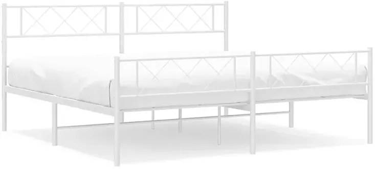 Białe nowoczesne metalowe łóżko małżeńskie 200x200 cm Z4-A22
