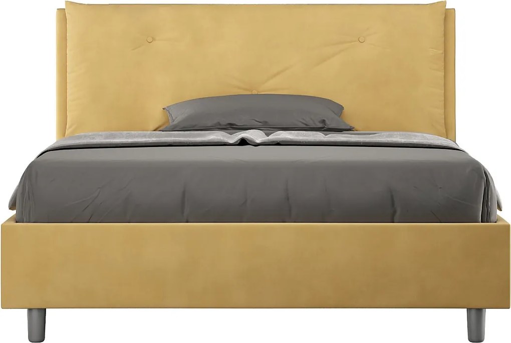 Łóżko bez stelaża tapicerowane 140x200 microfibra okra Appia Large