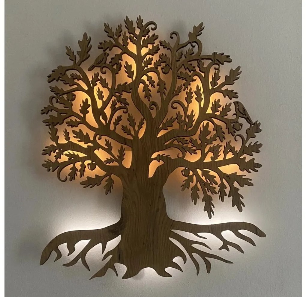 Li-Go 23673/DUB2 - LED dekoracja ścienna LED/10W/5V 20000 mAh 45x55 cm dąb + pilot