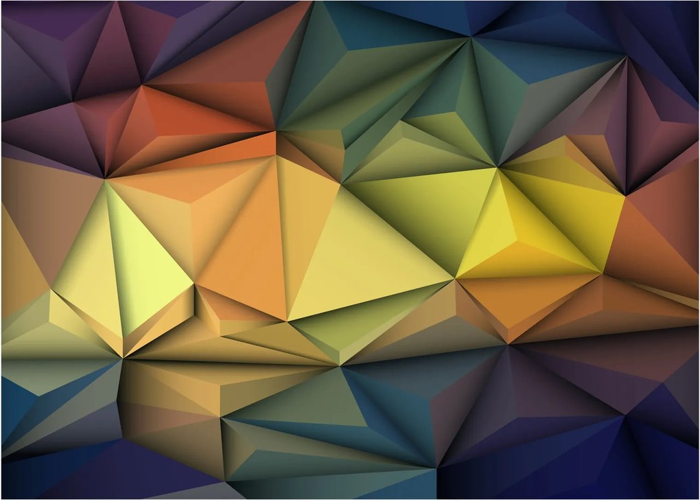 Obraz na szkle - Wielokątna abstrakcja 3D (70x50 cm)