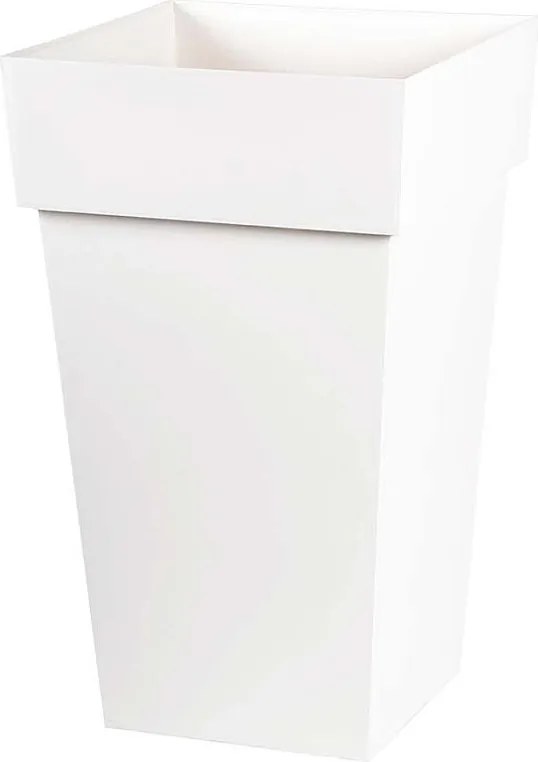 Doniczka kwadratowa Toskania 39 x H.65 cm - Biały - Solidny i trwały - Wyprodukowany we Francji