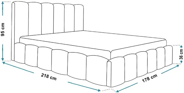 Łóżko tapicerowane welurem 160x200 W4-Z76