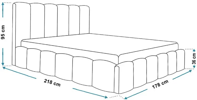 Łóżko tapicerowane welurem 160x200 Zofea 4X Acove 3X