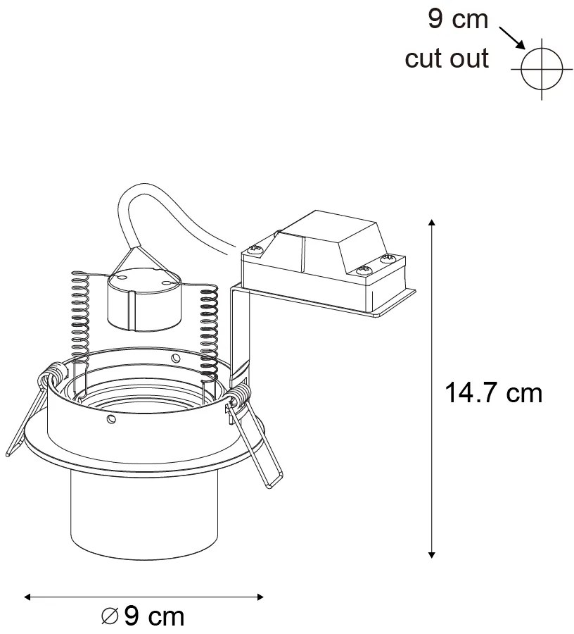 Nowoczesny podtynkowy reflektor GU10 50 mm okrągły, regulowany - Installa