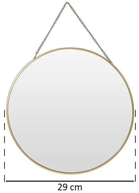 Okrągłe LUSTRO ścienne z zawieszką, Ø 29 cm