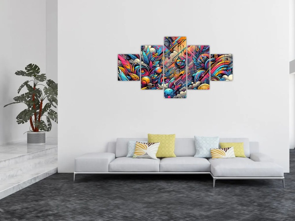 Obraz - Kolorowe graffiti (125x70 cm)