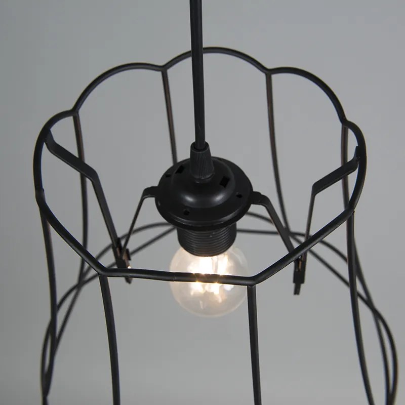 Retro lampa wisząca czarna 30 cm - Granny Frame