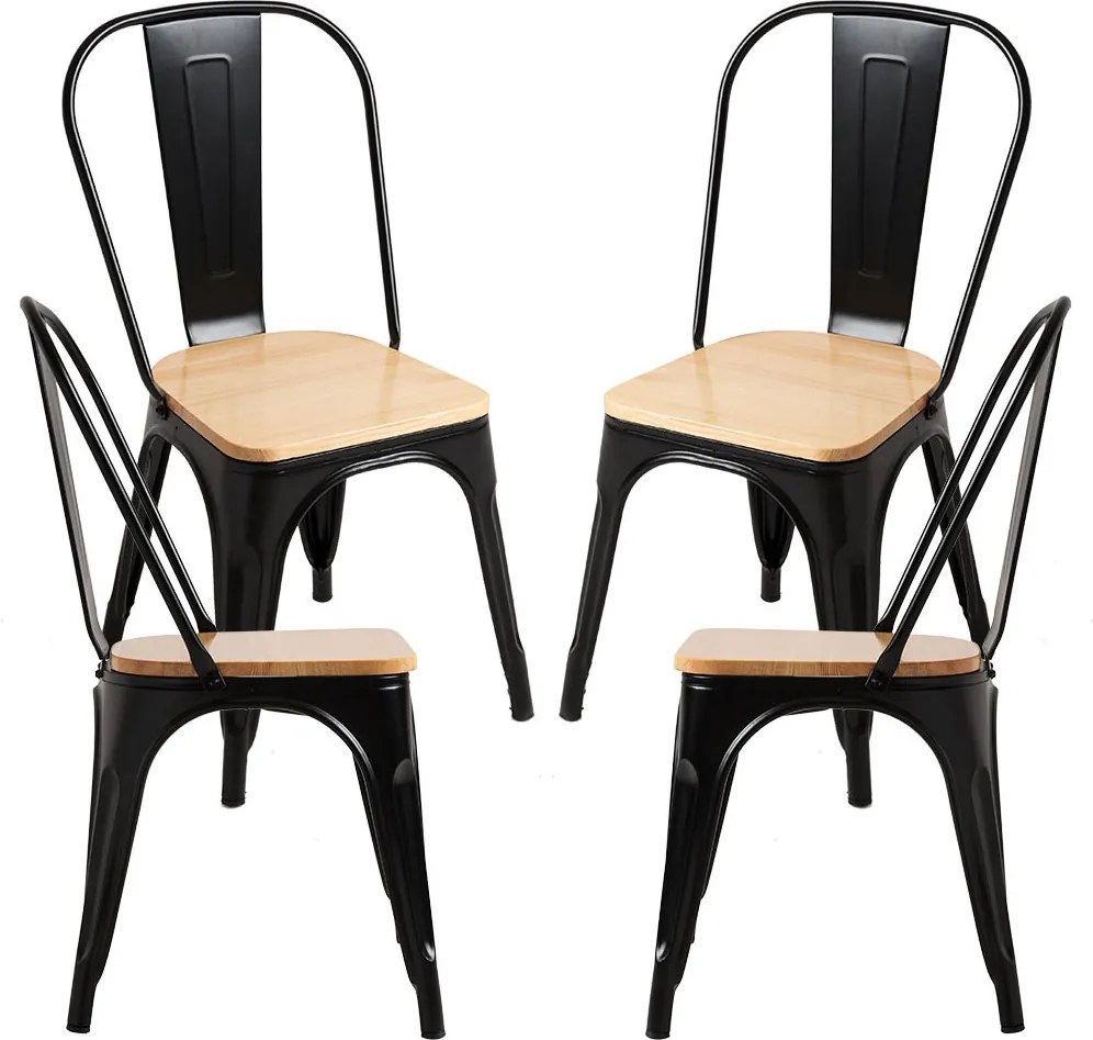 Zestaw 4 Krzese Torix Naturalne Drewno