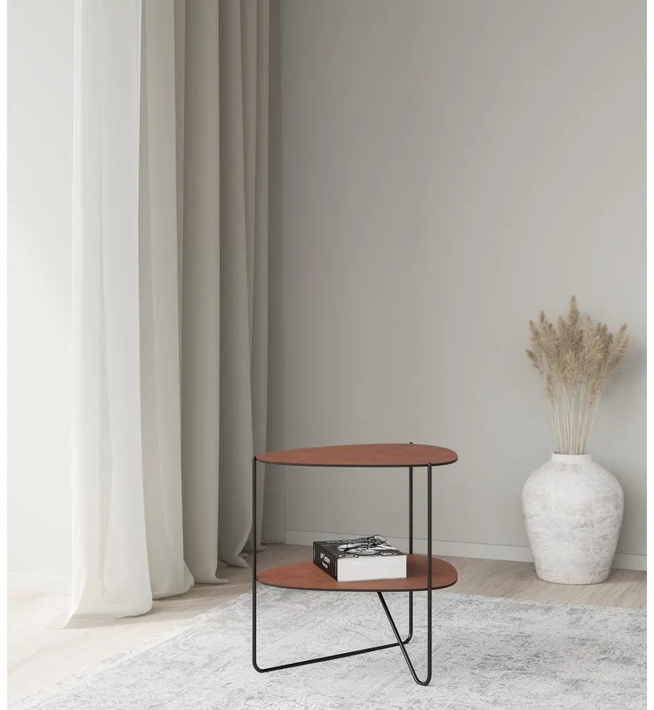Koniakowy metalowy stolik 37x44 cm Curve Double Bull – LIND DNA