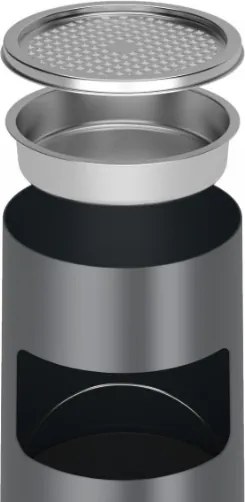 Stojący popielniczka z koszem 17L antracyt stal nierdzewna