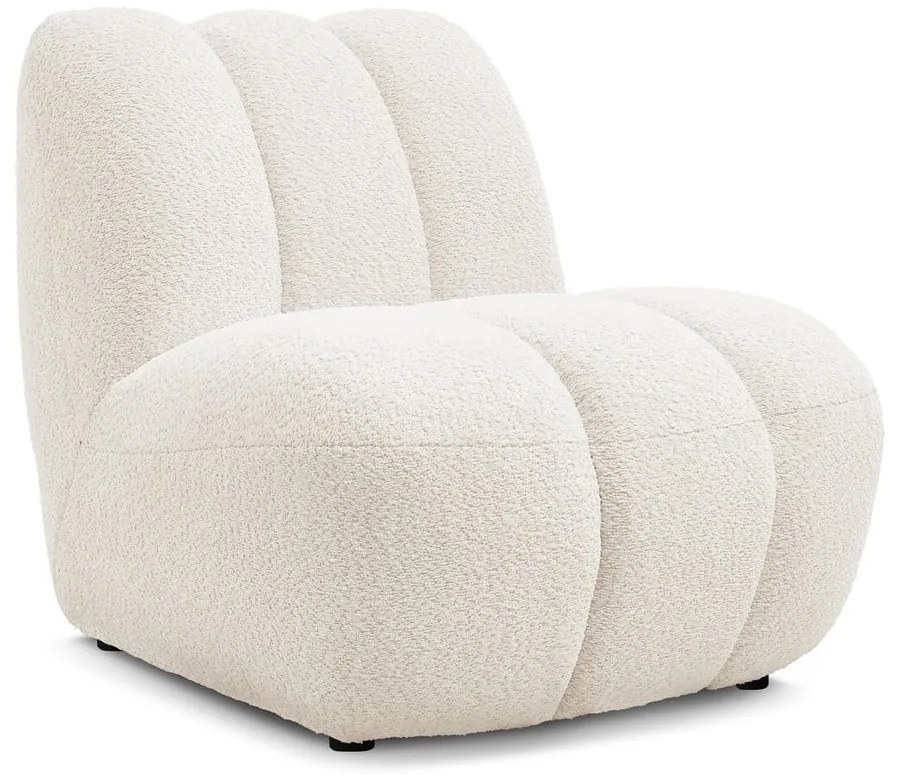Biały fotel z materiału bouclé Janissaire – Bobochic Paris
