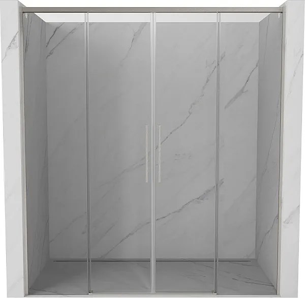 Mexen Rox Duo drzwi prysznicowe rozsuwane 180 cm, transparent, nikiel szczotkowany - 8C2-180-002-97-00