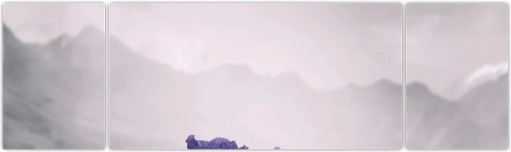 Obraz - Fioletowe kwiaty w górach (170x50 cm)