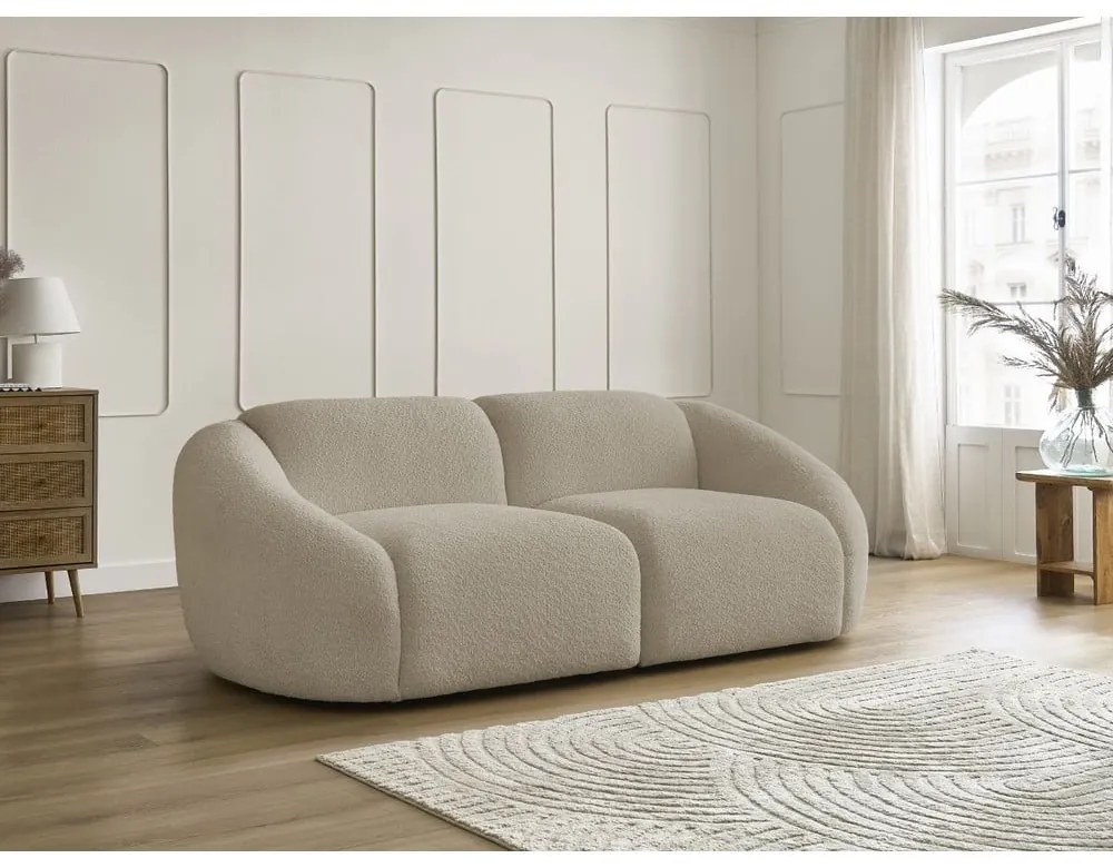 Beżowa sofa z materiału bouclé 230 cm Tina – Bobochic Paris