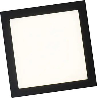 Nowoczesna lampa sufitowa czarna kwadratowa z wbudowanym LED IP44 - Lys