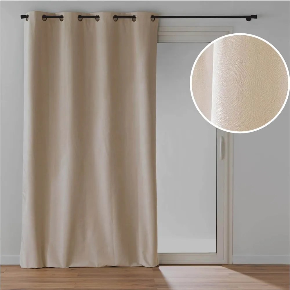 Beżowa aksamitna zasłona 140x260 cm Olympe – douceur d'intérieur