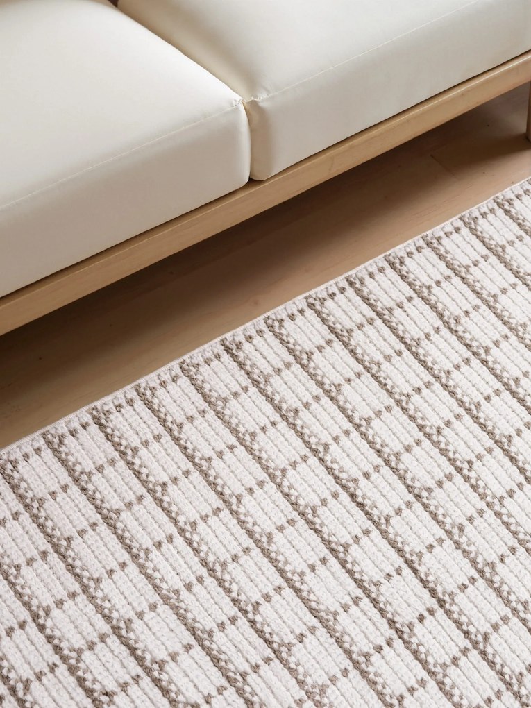 Dywan nowoczesny Jacky Kratka kremowo-beżowy 200 cm x 280 cm
