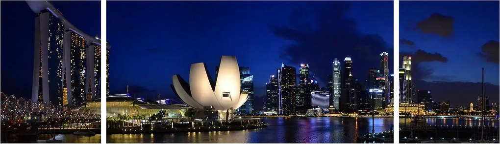 Obraz Singapuru nocą (170x50 cm)