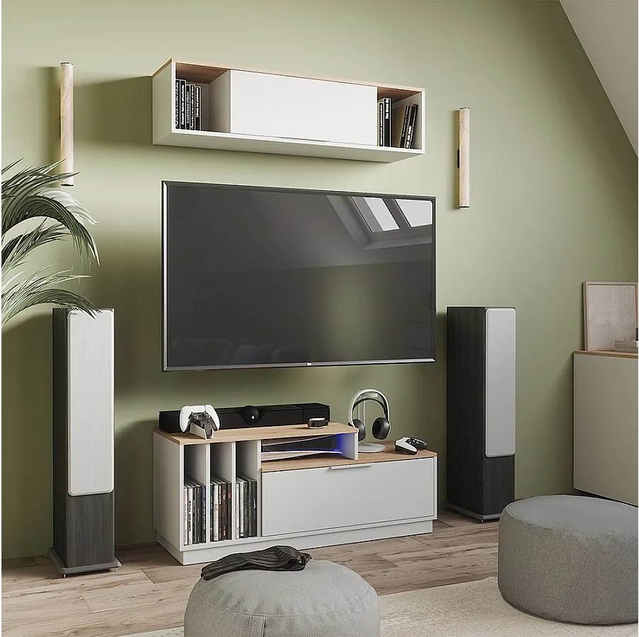 Lowboard biały/sonoma 120x40x49.9 betti