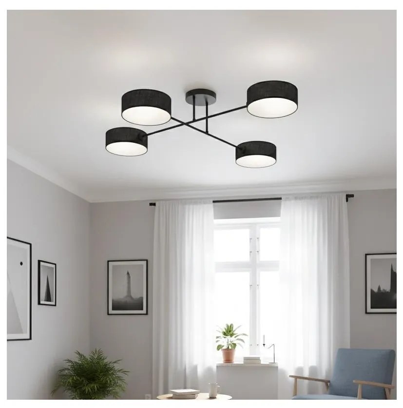 Przysufitowy żyrandol MAGA 4xE14/10W/230V czarny
