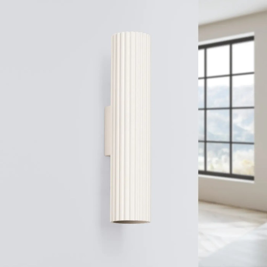 Kinkiet KARBON 30 beżowy ryflowany SOLLUX  LIGHTING
