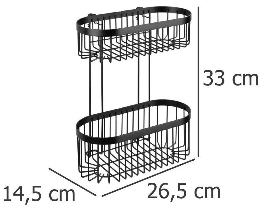 Półka łazienkowa wisząca Classic-Plus, 2 poziomy, WENKO