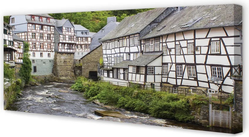 Obraz canvas na ścianę Zabytkowa Zabudowa nad Rzeką